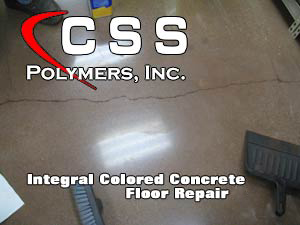 integral colored concrete floor repair